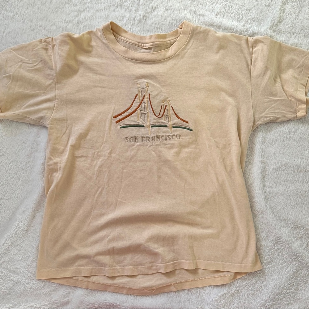 Vintage single stitch San Francisco cotton embroidered short sleeved tee XL